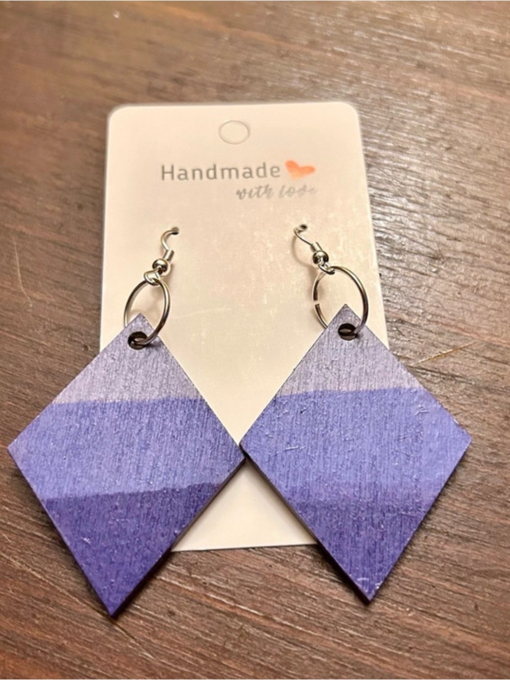 NWT Handmade Jewelry Wooden Ombré Earrings